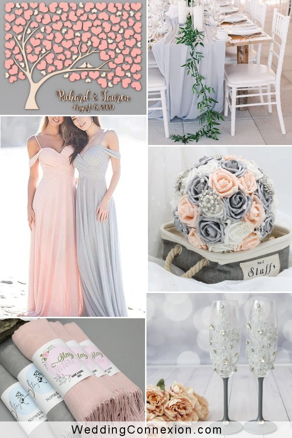 Silver Grey & Blush Contemporary Wedding